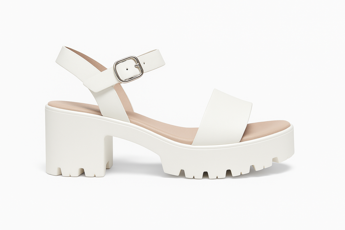 Sandalias Blancas Plataforma Track - Tallas 6-10