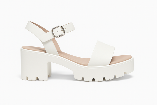 Sandalias Blancas Plataforma Track - Tallas 6-10
