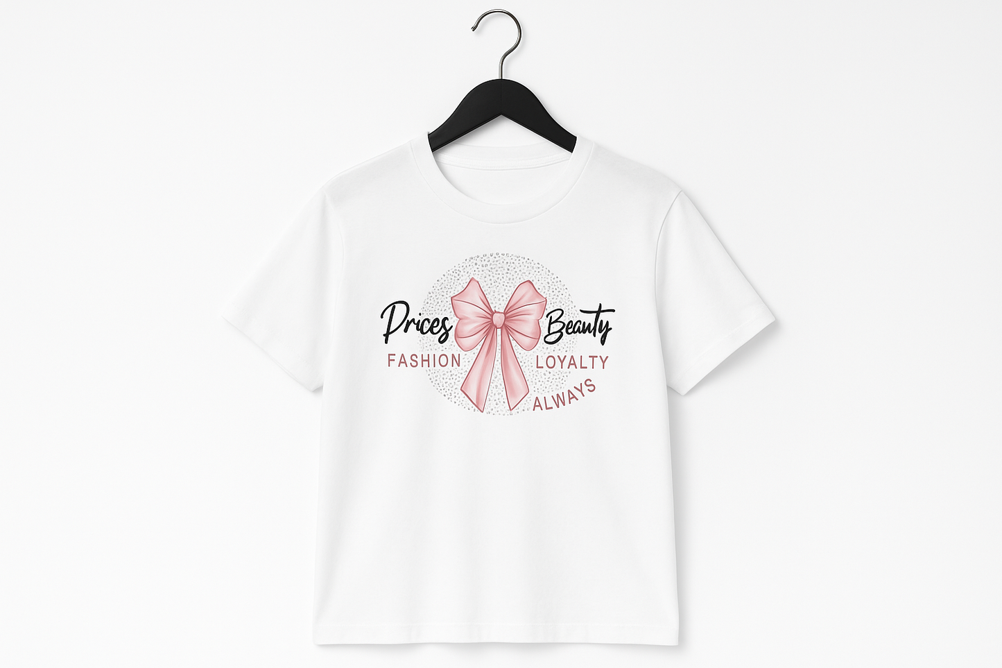 Camiseta Personalizada 'Pricey Beauty' - Diseño Lazo Rosa