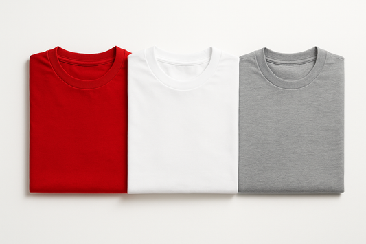 Camisetas Básicas Sin Personalizar - Rojo, Blanco, Gris