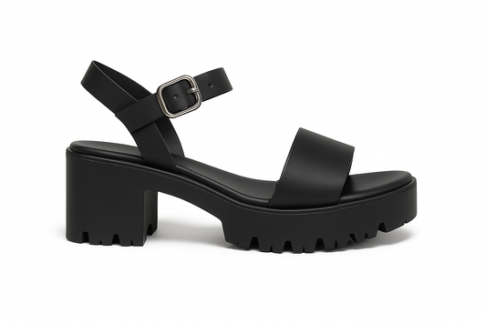 Sandalias Negras Plataforma Track - Tallas 6-10